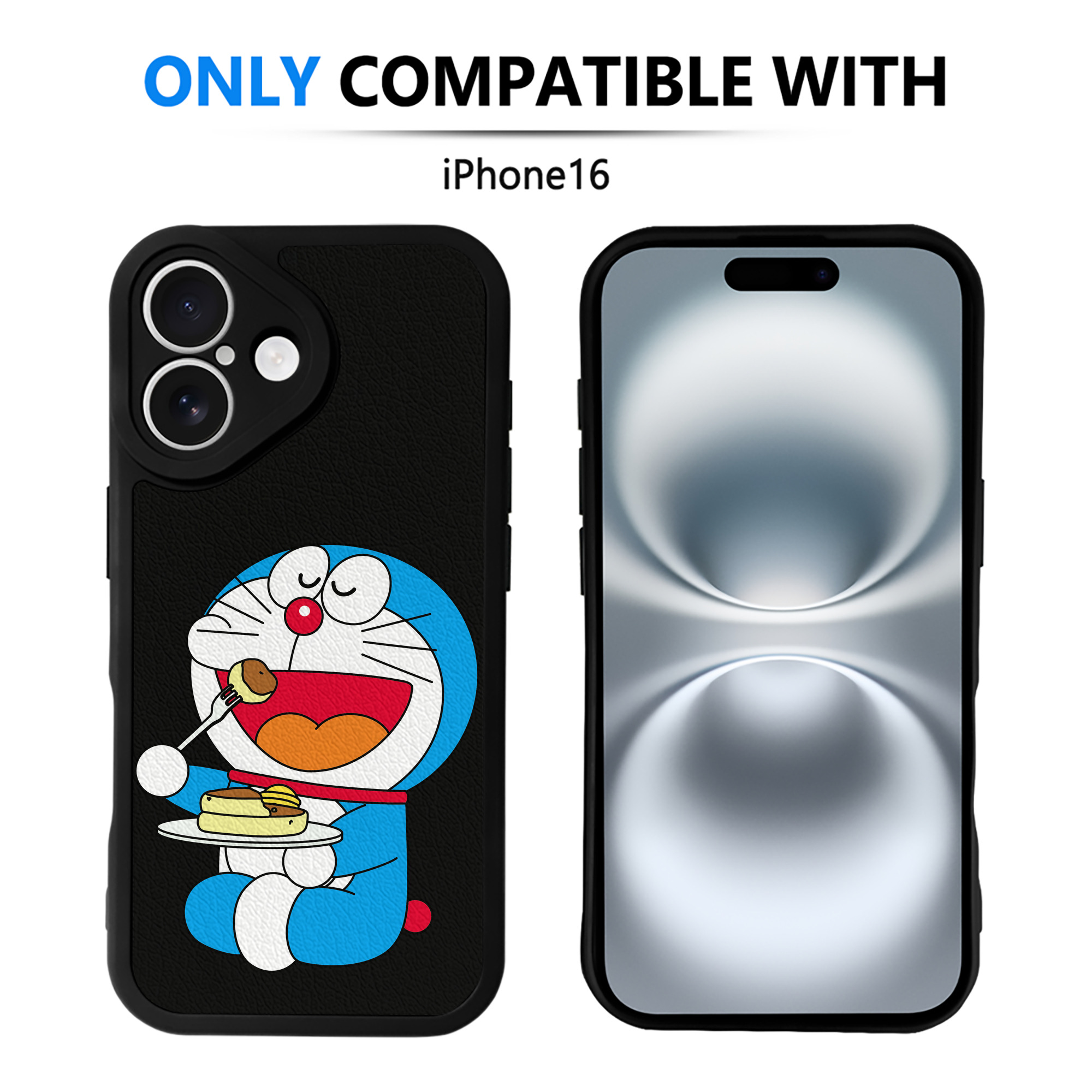 （画像用） ドラえもん Doraemon 【iPhone 16シリーズ対応】シリコンスマホケース（レザー調） 材質：シリコン